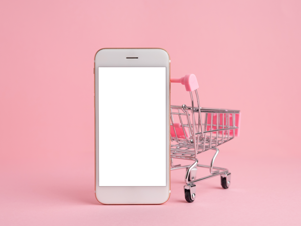 Shopping cart abandonment graphic pink