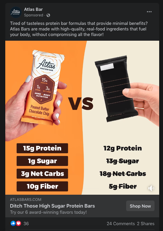 Atlas bar comparison ad example