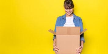 What to sell on amazon box with woman looking in