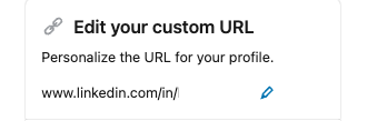 Edit customized URL LinkedIn