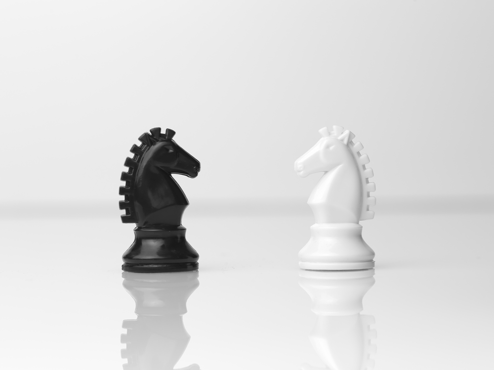Strategy vs tactics image chess pieces