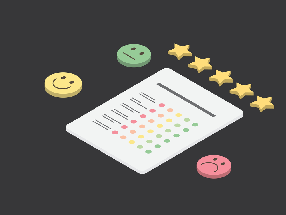 Give feedback stars and faces graphic