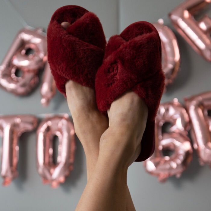 Bolton creations customizable wedding slippers.