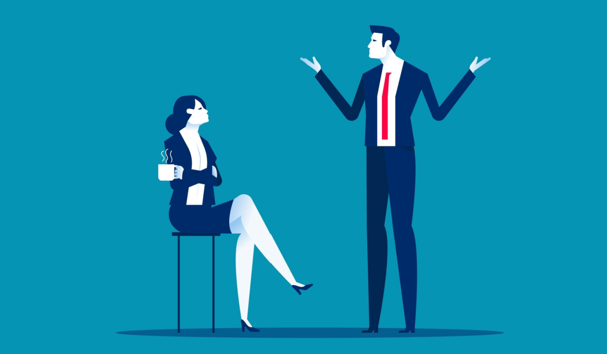 Business consultant in meeting illustration