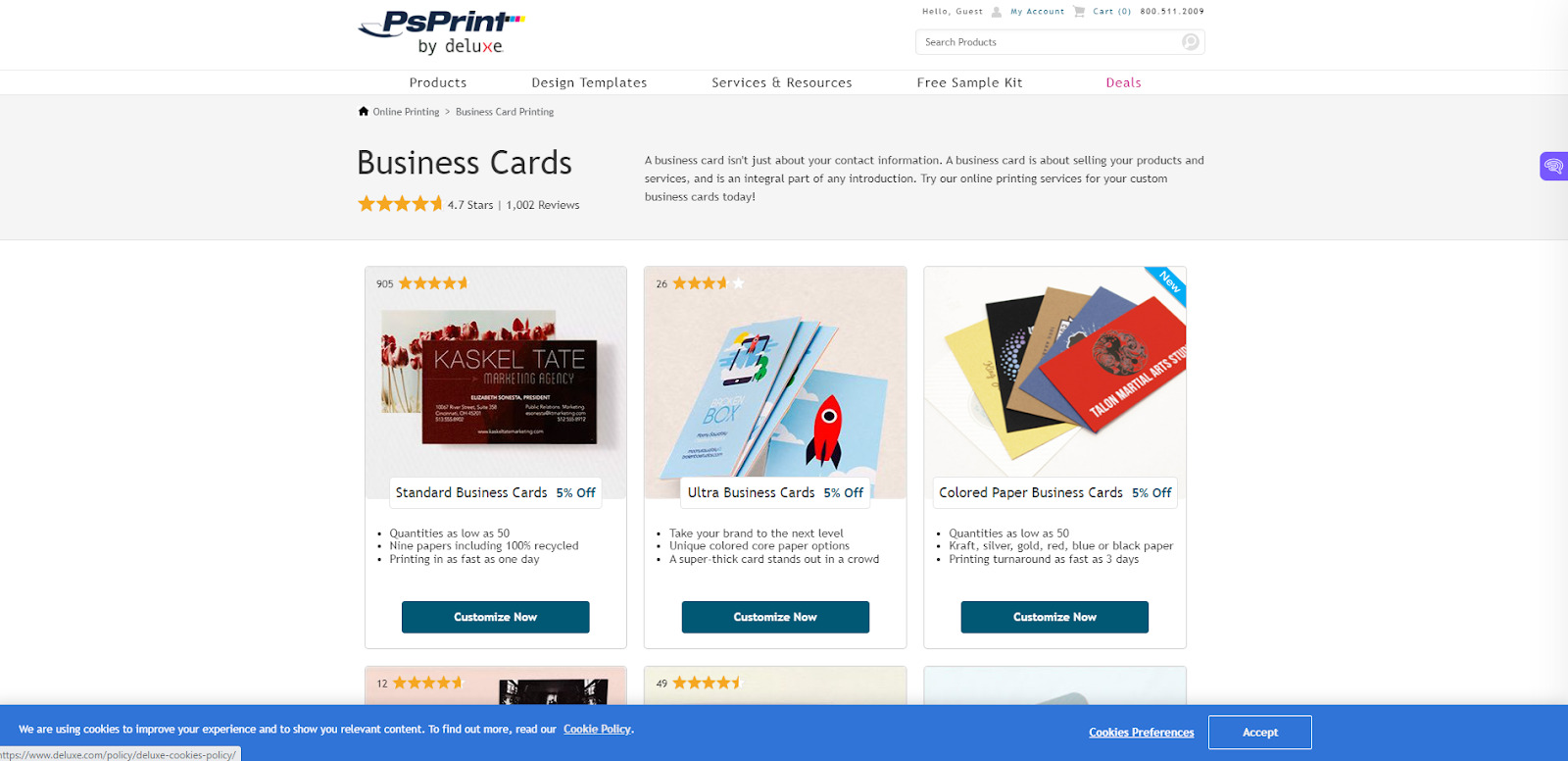 psprint business cards