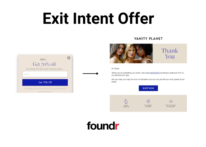 exit intent offer