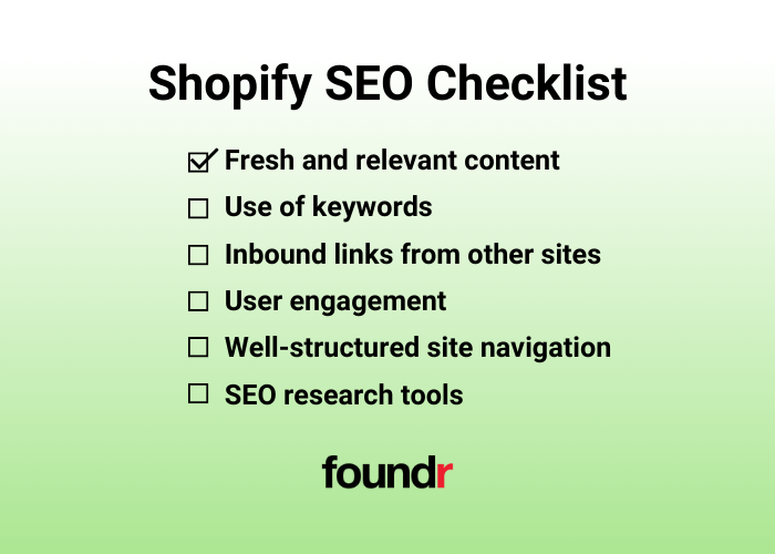 Shopify seo checklist