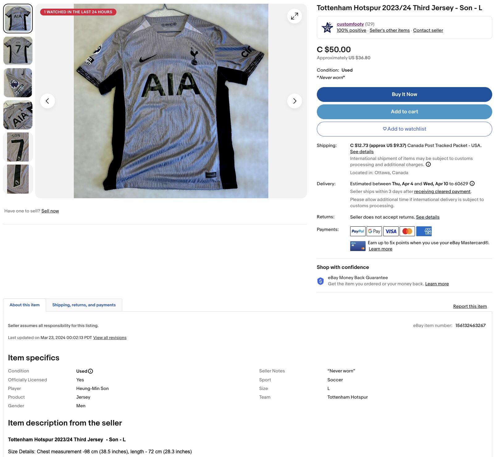 Ebay product listing example