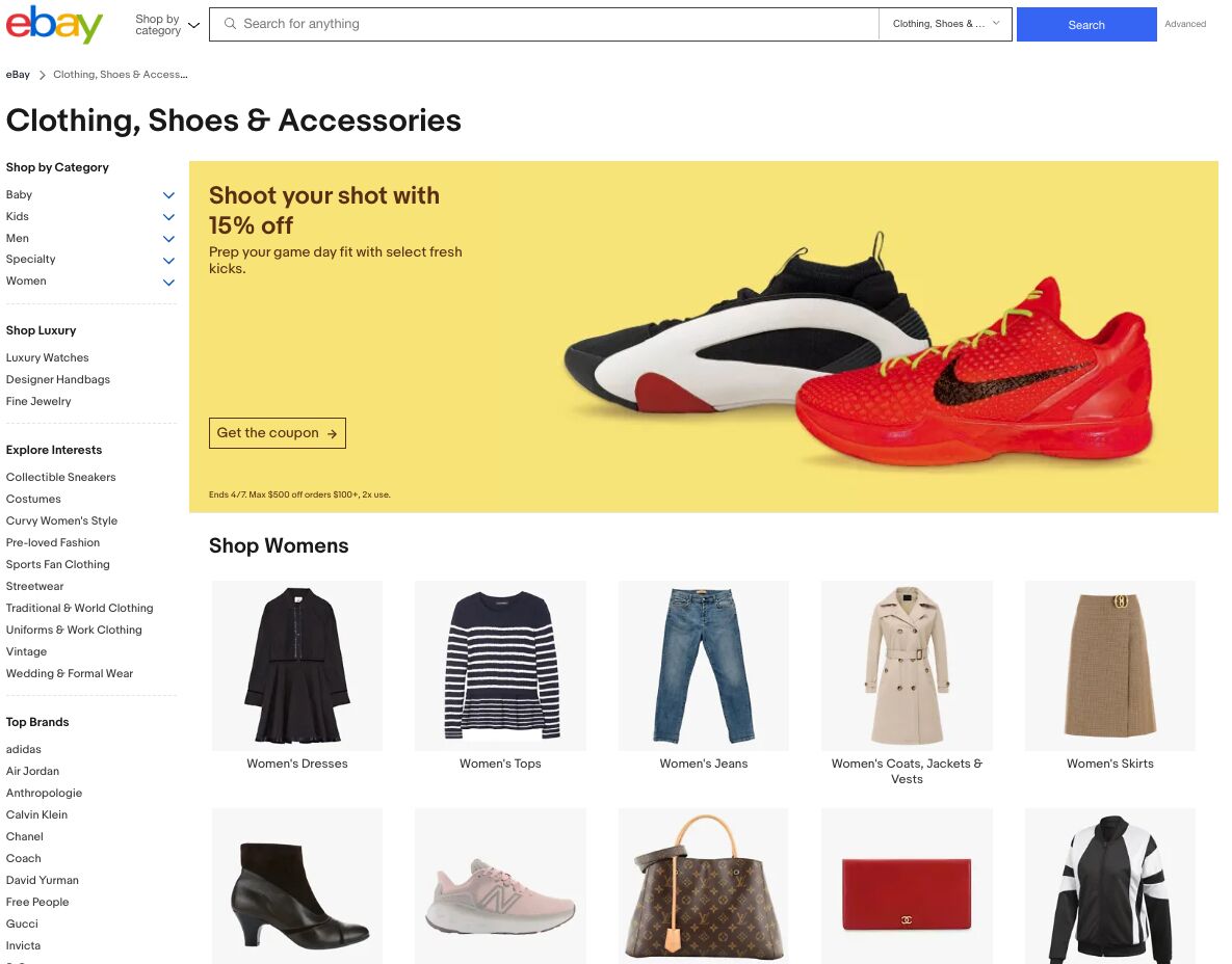Ebay clothing and accessories